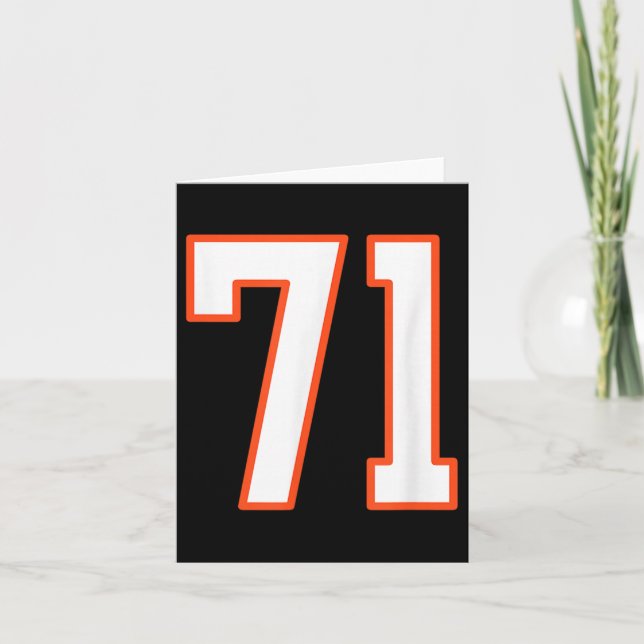Orange And White Srts Number 71 Jersey Uniform Pla Card (Front)