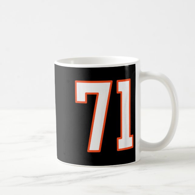 Orange And White Srts Number 71 Jersey Uniform Pla Coffee Mug (Right)