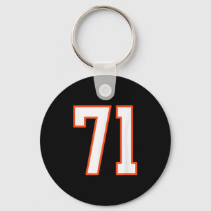 Orange And White Srts Number 71 Jersey Uniform Pla Keychain