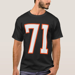 Orange And White Srts Number 71 Jersey Uniform Pla T-Shirt
