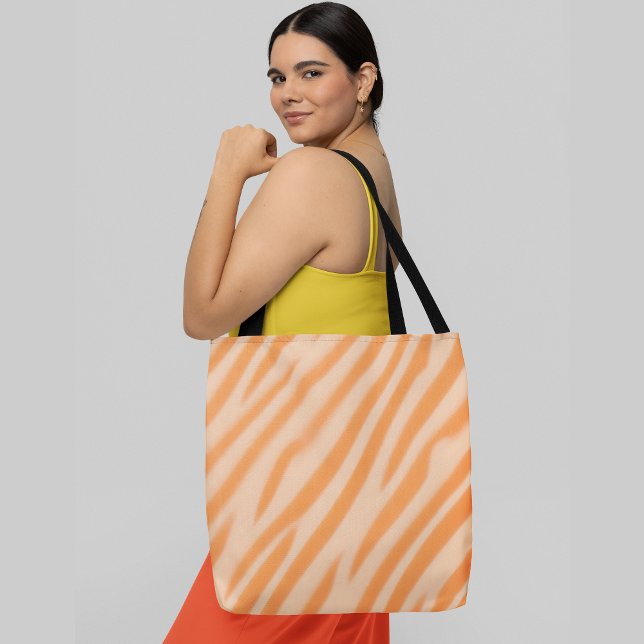 Orange and white striped background tote bag (Creator Uploaded)