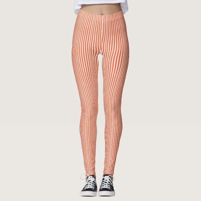 orange and white striped Leggings (Front)