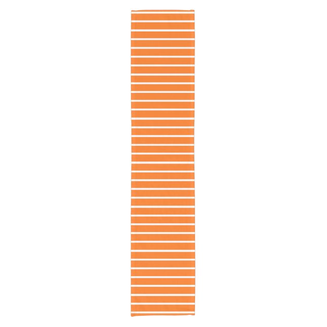 Orange and White Stripes Design Short Table Runner (Front)