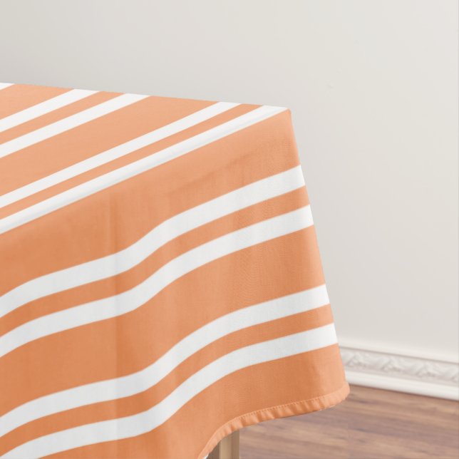 Orange and White Stripes Tablecloth (In Situ)