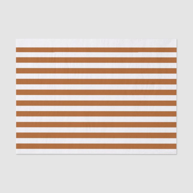 Orange and White Stripes Tissue Paper (Front)
