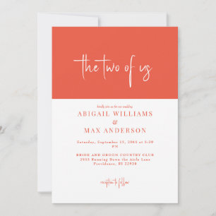 Orange and White The Two of Us Wedding Invitation