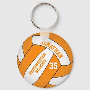 orange and white volleyball team colours boys keychain
