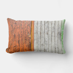 Orange and white wall paint lumbar pillow
