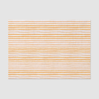 Orange and White Watercolor Stripe Tissue Paper