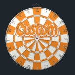 Orange And White Your Custom Text Dartboard<br><div class="desc">Orange And White Your Custom Text Dart Board. Personalize to your liking!</div>