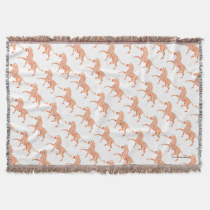 Orange and White Zebra Silhouette Throw Blanket