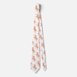 Orange and White Zebra Silhouette Tie