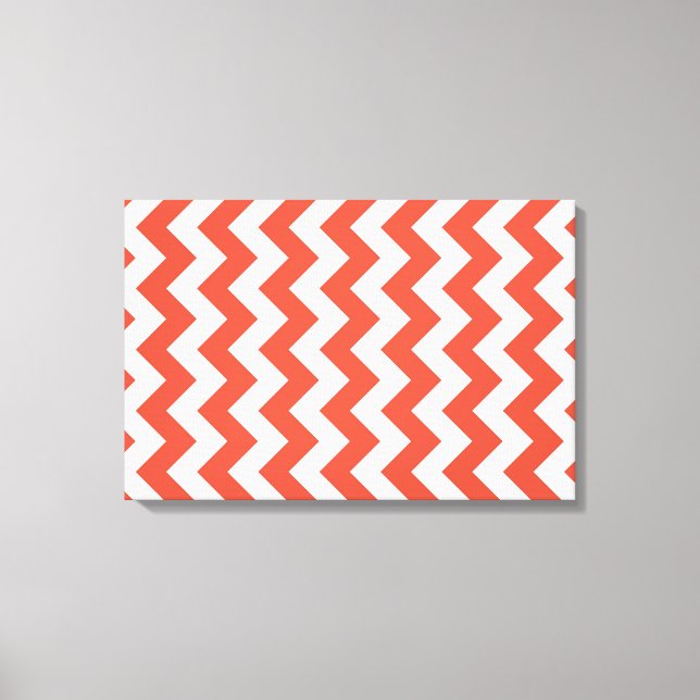 Orange and White Zigzag Canvas Print (Front)