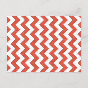 Orange and White Zigzag Postcard