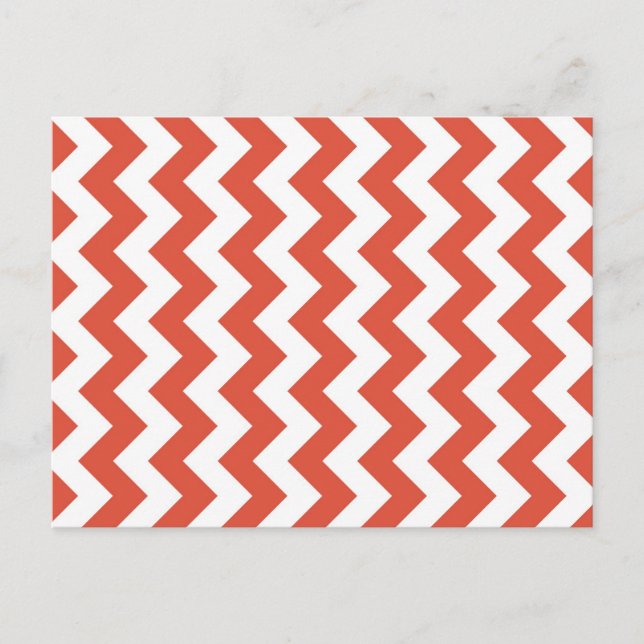 Orange and White Zigzag Postcard (Front)