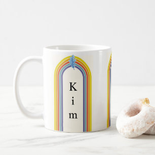 Orange and Yellow Abstract Rainbow Stripe Mug 