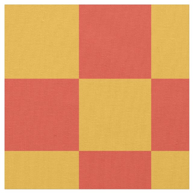 Orange and yellow chequerboard pattern fabric (Close Up)
