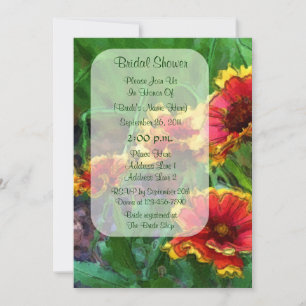 Orange And Yellow Daisies Floral Bridal Shower  Invitation