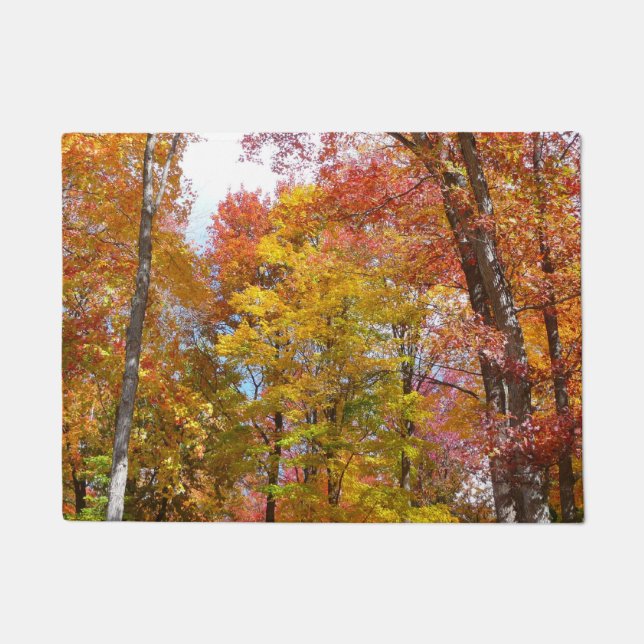 Orange and Yellow Fall Trees Autumn Photography Doormat (Front)