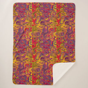 Orange and Yellow Fire Stone Sherpa Blanket