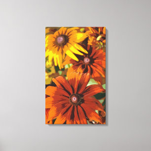 Orange and yellow floral canvas print