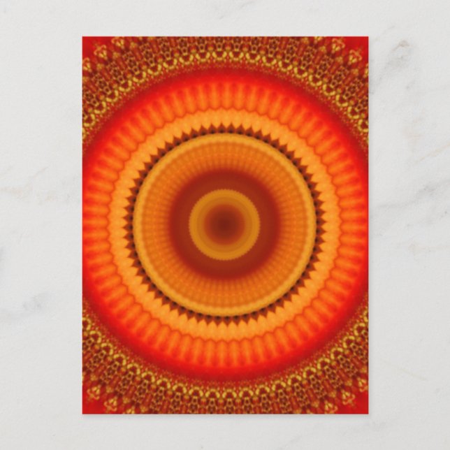 Orange and Yellow Floral Mandala Postcard (Front)