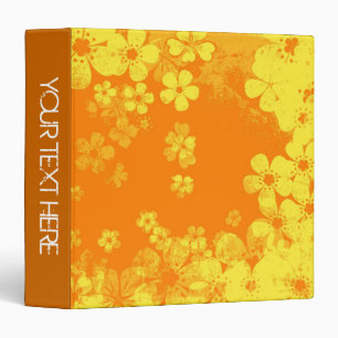 Orange and yellow floral pattern and modern design binder
