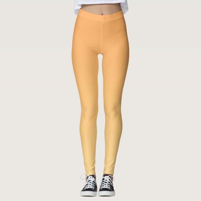 Orange and Yellow Gradient Background Leggings (Front)