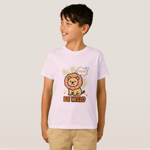 Orange and Yellow Illustrated Lion  T-Shirt