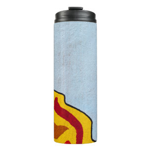 Orange and yellow illustration thermal tumbler
