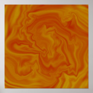 Orange And Yellow Liquid Art Abstract Poster