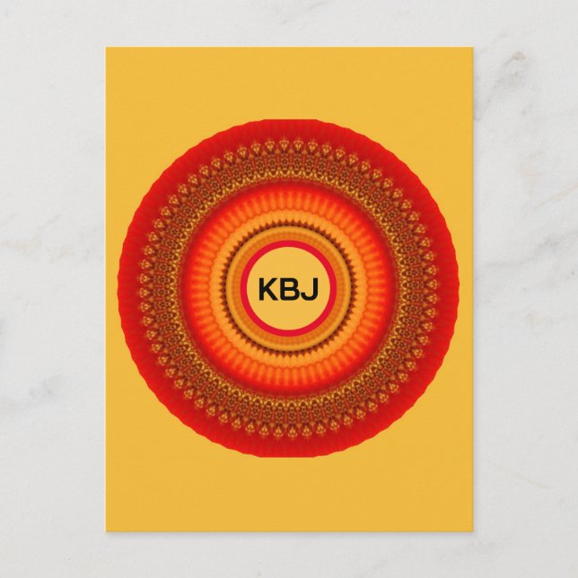 Orange and Yellow Mandala Postcard (Front)