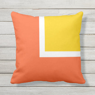 Orange and Yellow Modern Outdoor Throw Pillow