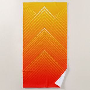 Orange and yellow ombre modern geometric design beach towel