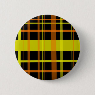 Orange and Yellow Plaid 2 Inch Round Button
