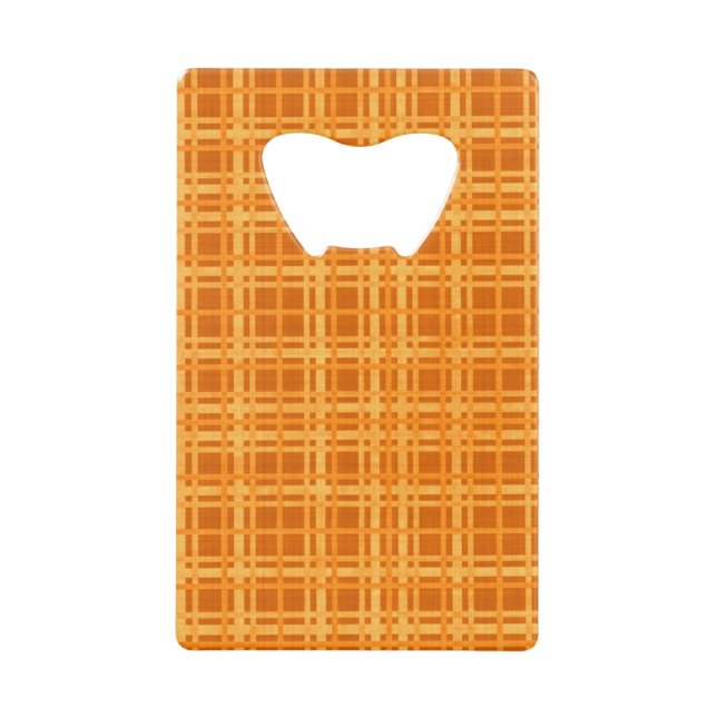 Orange and Yellow Plaid Wallet Bottle Opener (Front)
