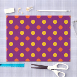 Orange and Yellow Polka Dots Purple  Tissue Paper