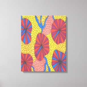 Orange and Yellow Retro Funk Abstract Art Prints