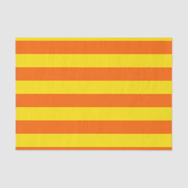 Orange and Yellow Stripes Design Tissue Paper (Front)