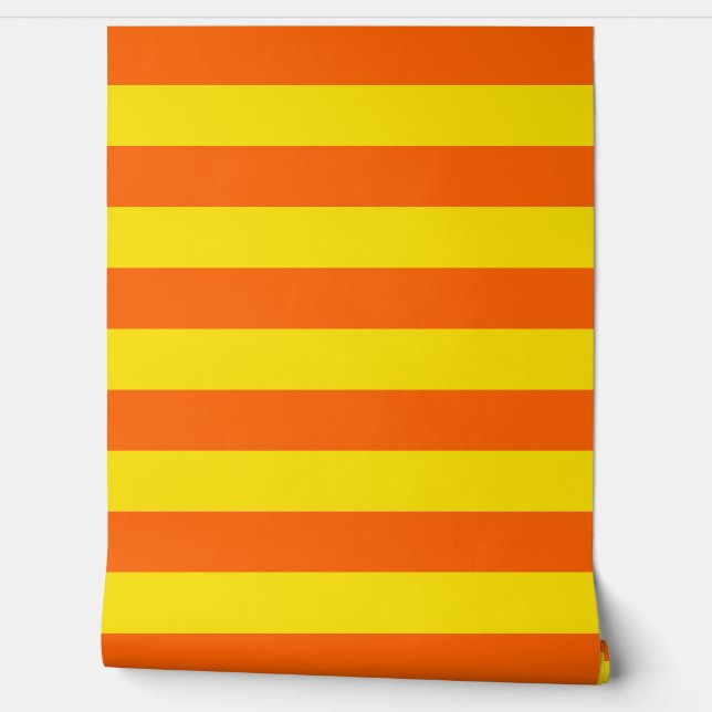 Orange and Yellow Stripes Wall Decor (Unrolling)