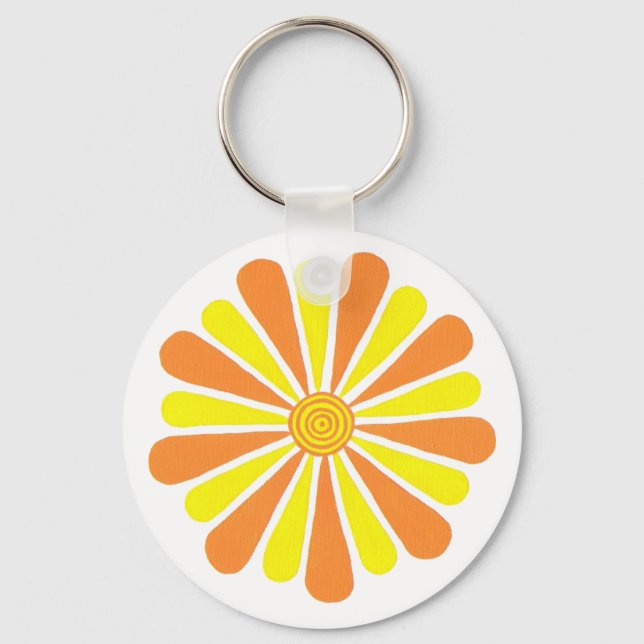 Orange and yellow sunshine flower keychains (Front)