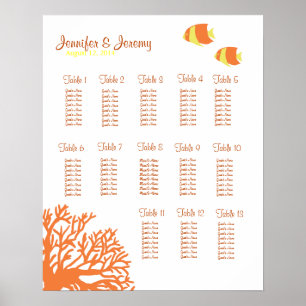Orange and Yellow Tropical Fish Seating Chart