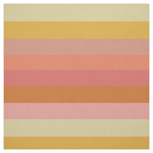 Orange and Yellow Warm Stripes Geometric Fabric (Swatch)