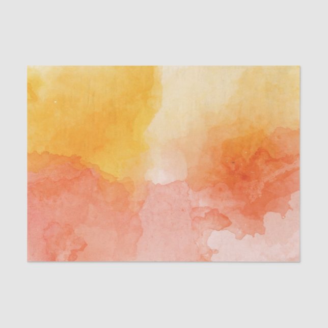Orange and Yellow Watercolor Art Tissue Paper (Front)