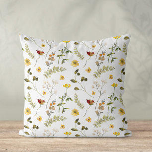 Orange and Yellow Wildflowers  Cushion