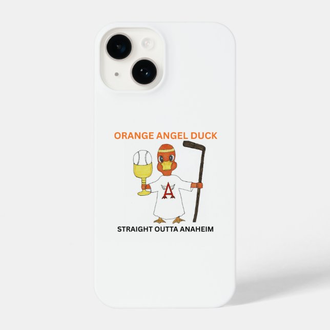 Orange Angel Duck Iphone 14 slim fit case (Back)