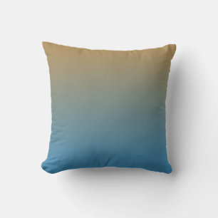 Orange Aqua Blue Ombre Throw Pillow