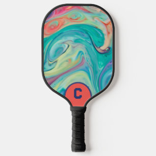 Orange, Aqua, Yellow, Blue & Pink Personalized Pickleball Paddle