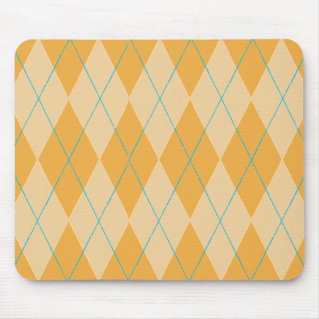 Orange Argyle Mouse Pad (Front)