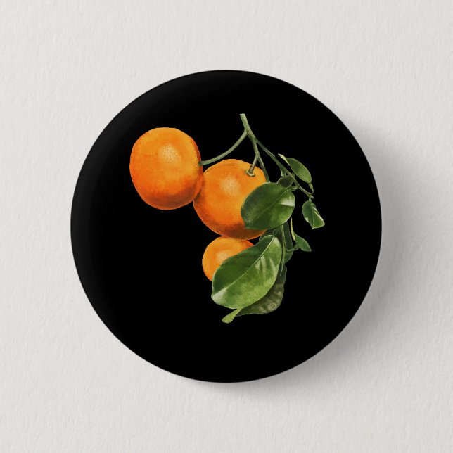 Orange Art Botanical Food Gardener 2 Inch Round Button (Front)